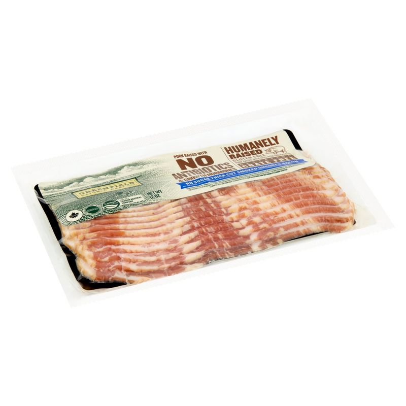 Greenfield Natural Meat Co. No Sugar Thick Cut Smoked Uncured Bacon, 12 oz