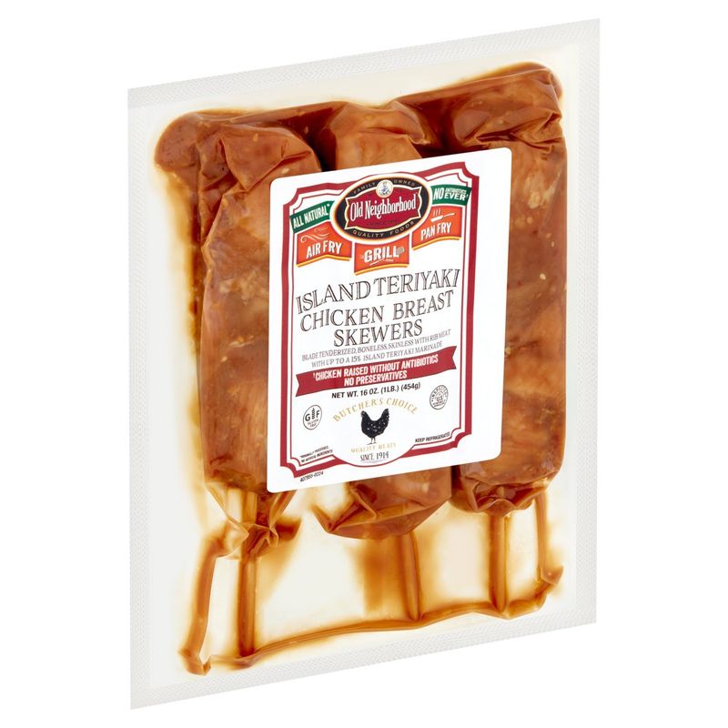 Old Neighborhood Island Teriyaki Chicken Breast Skewers, 16 oz