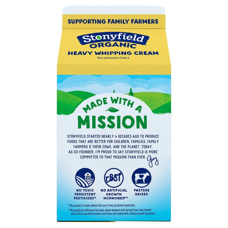Stonyfield Organic, Organic Heavy Whipping Cream, Ultra Pasteurized, one pint