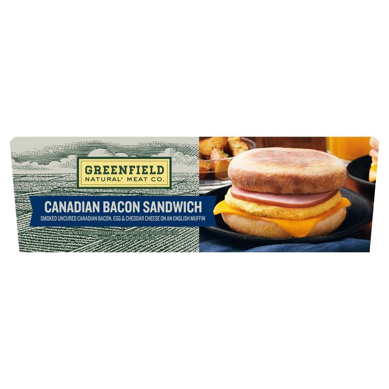 Greenfield Natural Meat Co. Canadian Bacon Sandwich, 4 count, 15.5 oz