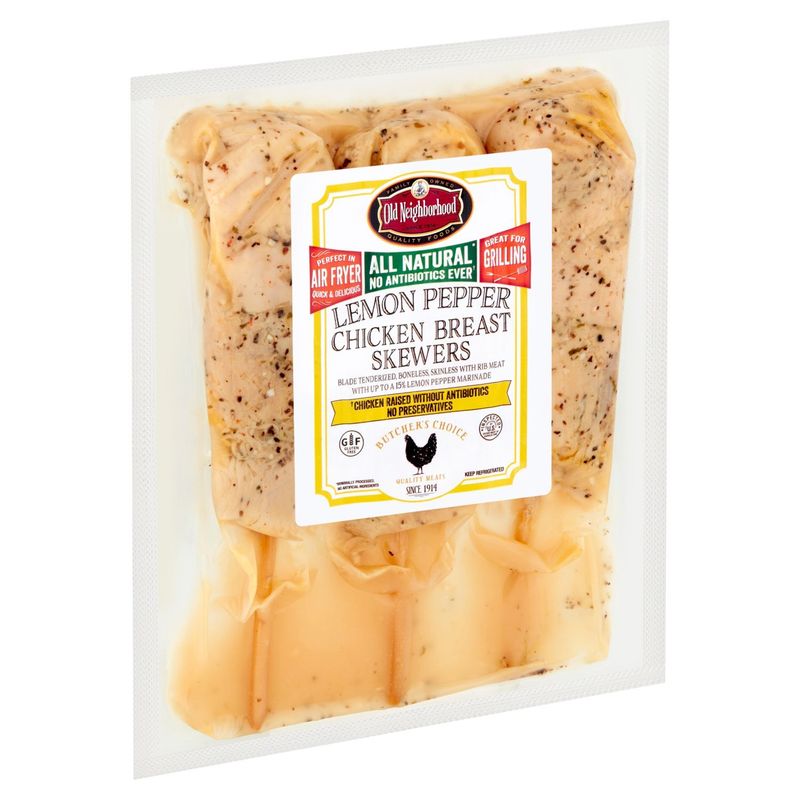 Old Neighborhood Lemon Pepper Chicken Breast Skewers, 16 oz
