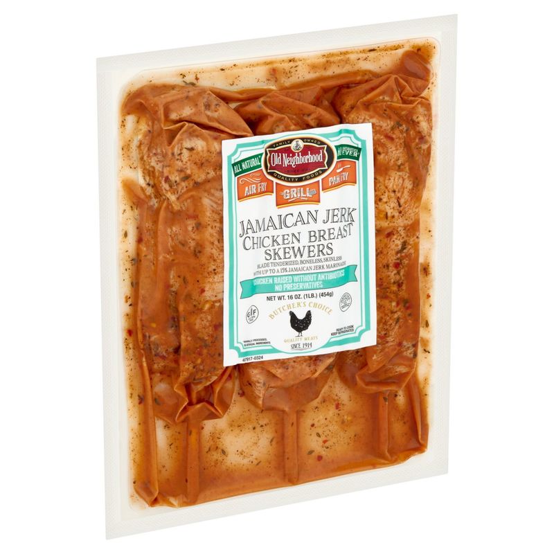 Old Neighborhood Jamaican Jerk Chicken Breast Skewers, 16 oz