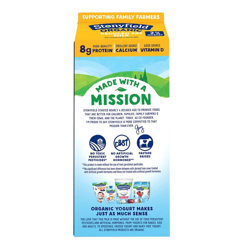 Stonyfield Organic, Organic Reduced Fat 2% Milk, Ultra Pasteurized, 64 oz