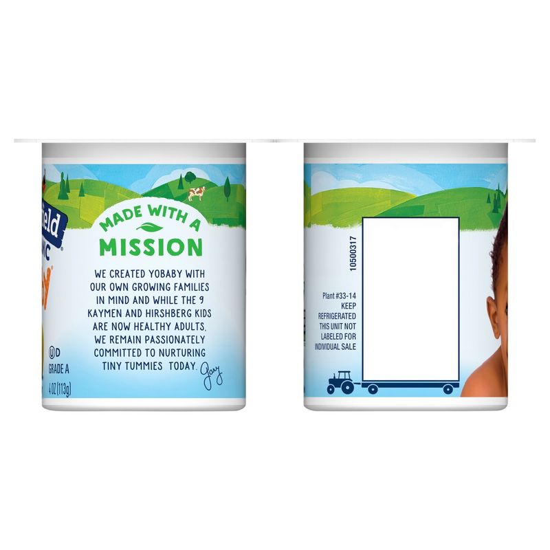 Stonyfield Organic YoBaby Peach &amp; Pear Whole Milk Yogurt, 6+ months, 4 oz, 6 count