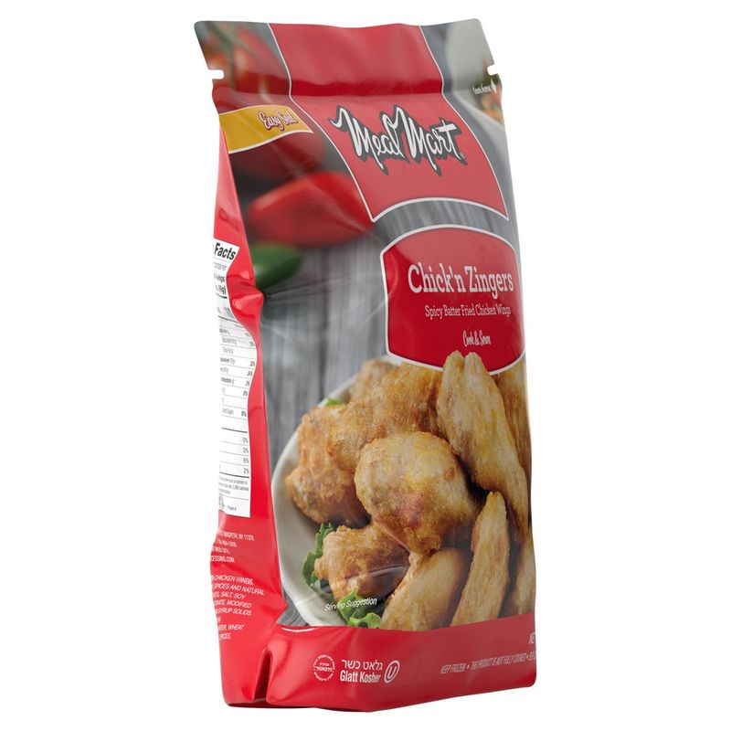 Meal Mart Chick'n Zingers Spicy Batter Fried Chicken Wings, 32 oz