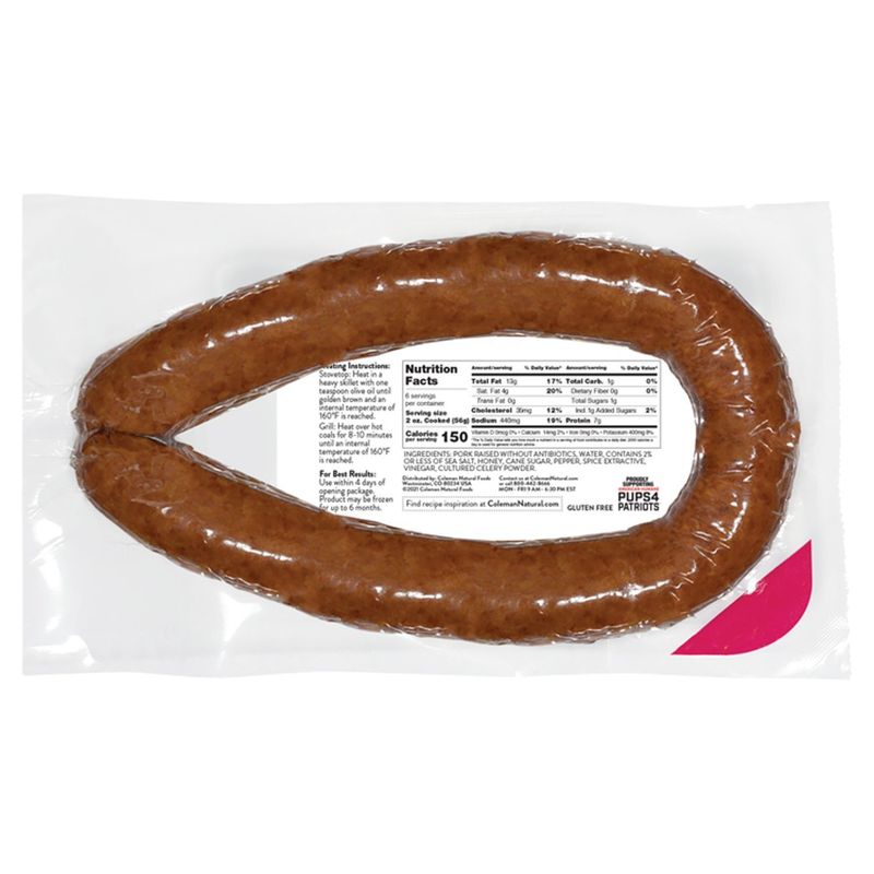COLEMAN NATURAL Polish Kielbasa Pork Sausage (12 oz.)