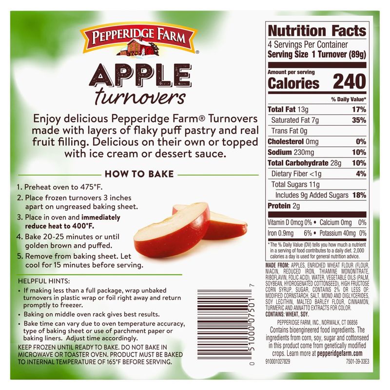 Pepperidge Farm Apple Turnovers, 4 count, 12.5 oz