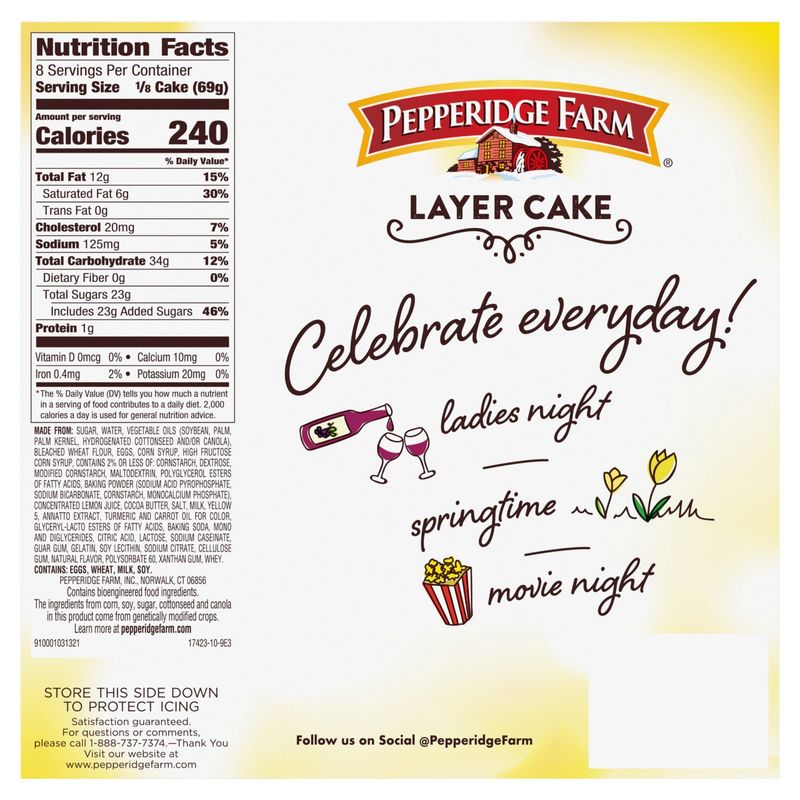 Pepperidge Farm Luscious Lemon Layer Cake, 19.6 oz