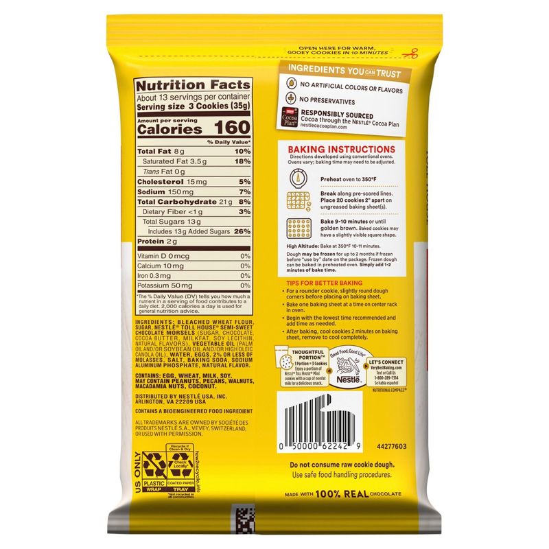 Toll House Mini Chocolate Chip Cookie Dough, 16 1/2 oz