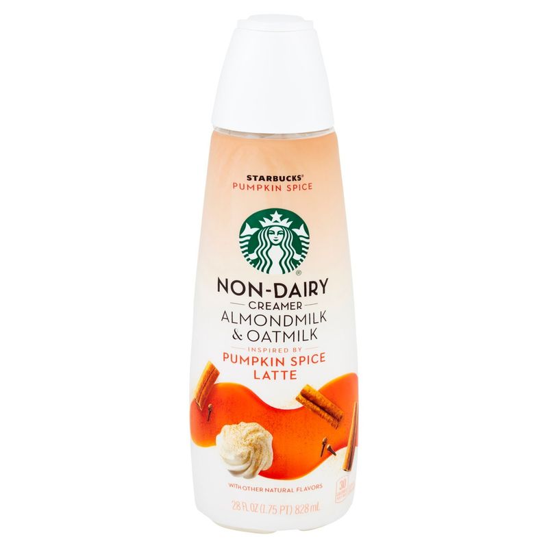 Starbucks Non-Dairy Almondmilk &amp; Oatmilk Pumpkin Spice Coffee Creamer, 28 fl oz