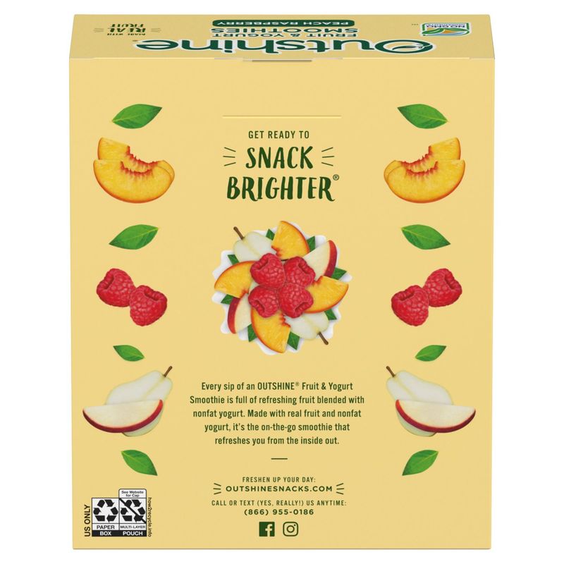 Outshine Peach Strawberry Fruit &amp; Yogurt Smoothies, 3.5 oz, 4 count