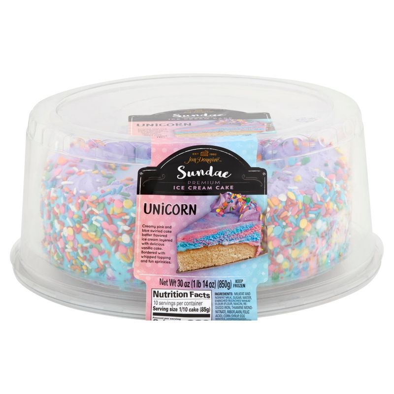 Jon Donaire Unicorn Sundae Premium Ice Cream Cake, 30 oz