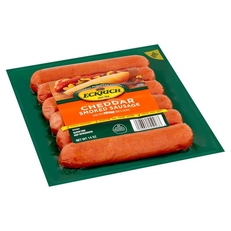 Eckrich Cheddar Smoked Sausage, 6 count, 14 oz