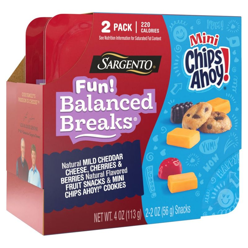 Sargento Fun! Balanced Breaks Mini Chips Ahoy! Snacks, 2 oz, 2 count