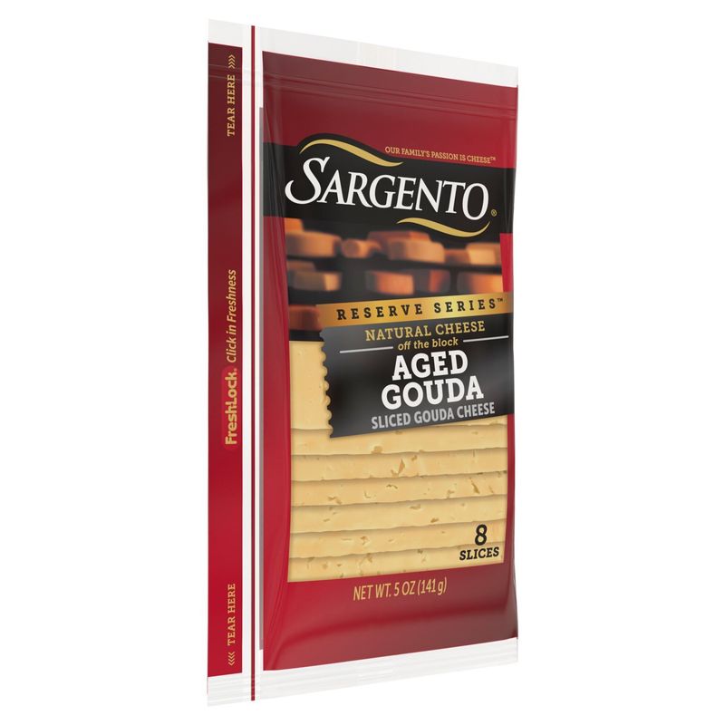 Sargento Reserve Series Sliced Aged Gouda Natural Cheese, 8 count, 5 oz