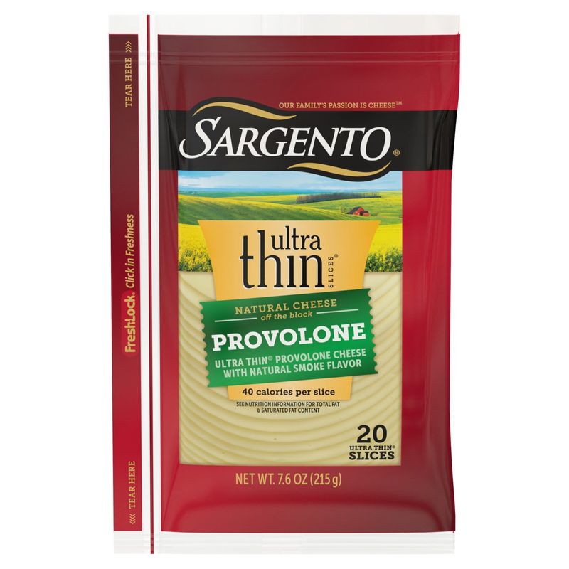 Sargento Ultra Thin Provolone Natural Cheese, 20 count, 7.6 oz