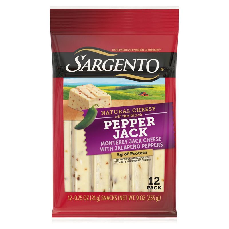 Sargento Pepper Jack Natural Cheese Snacks, 0.75 oz, 12 count