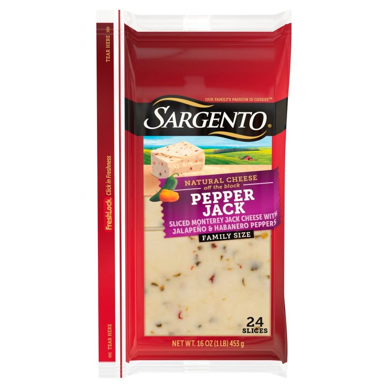 Sargento Pepper Jack Cheese Family Size, 24 count, 16 oz