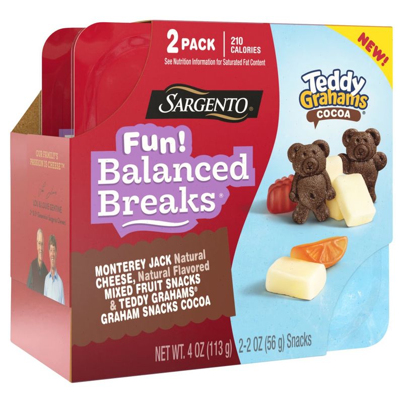 Sargento Fun! Balanced Breaks Teddy Grahams Cocoa Snacks, 2 oz, 2 count