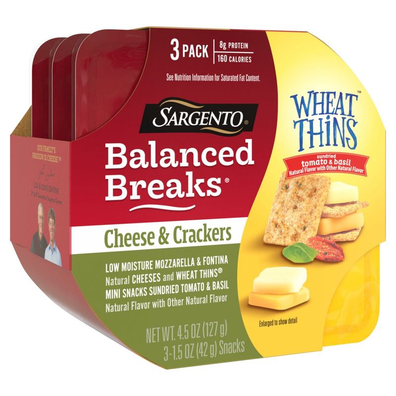 Sargento Balanced Breaks Wheat Thins Cheese &amp; Crackers Snacks, 1.5 oz, 3 count