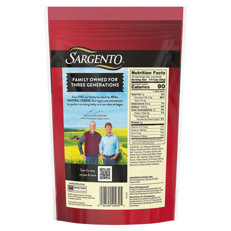 Sargento Fine Cut Mozzarella &amp; Provolone Natural Cheese, 16 oz