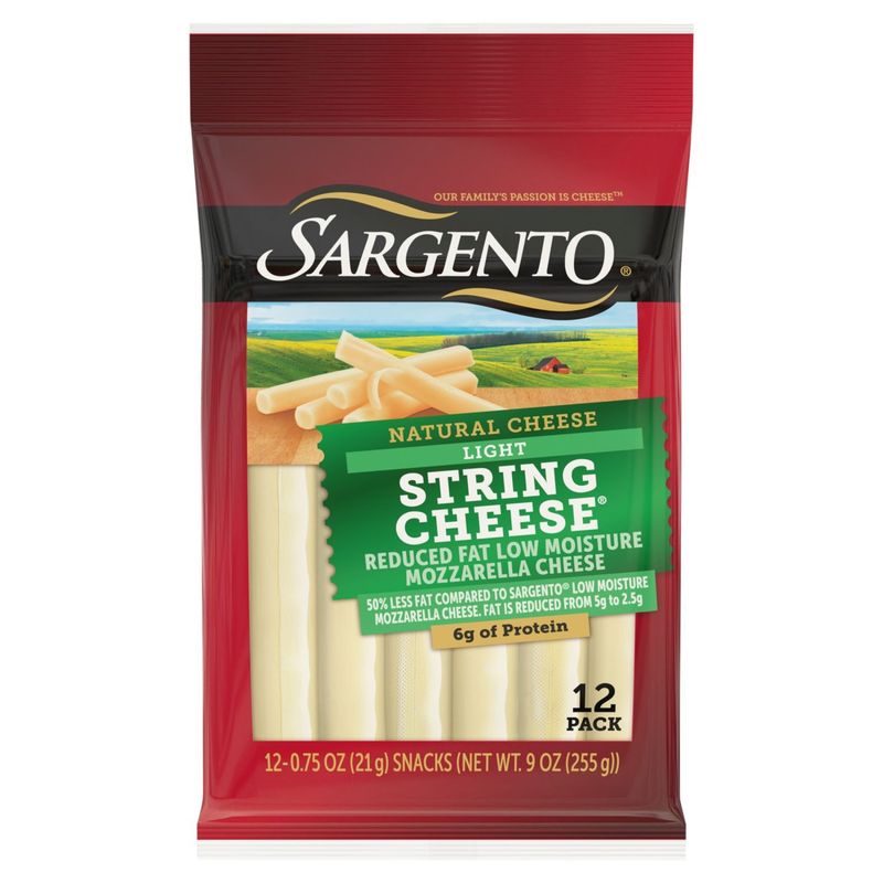 Sargento Natural Light String Cheese Snacks, 0.75 oz, 12 count
