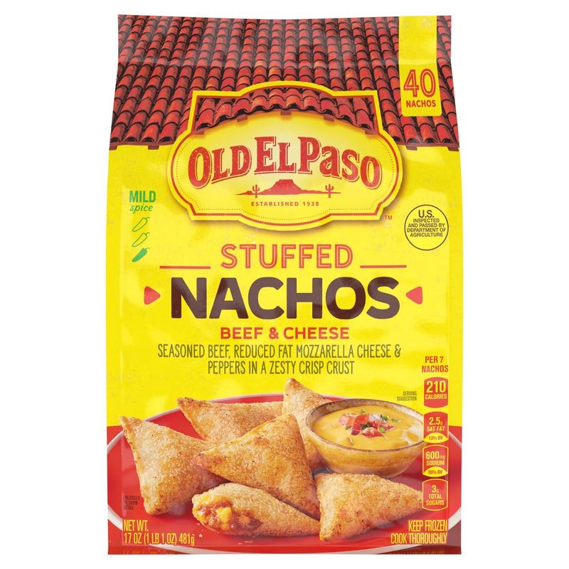 Old El Paso Beef &amp; Cheese Stuffed Nachos, 40 count, 17 oz