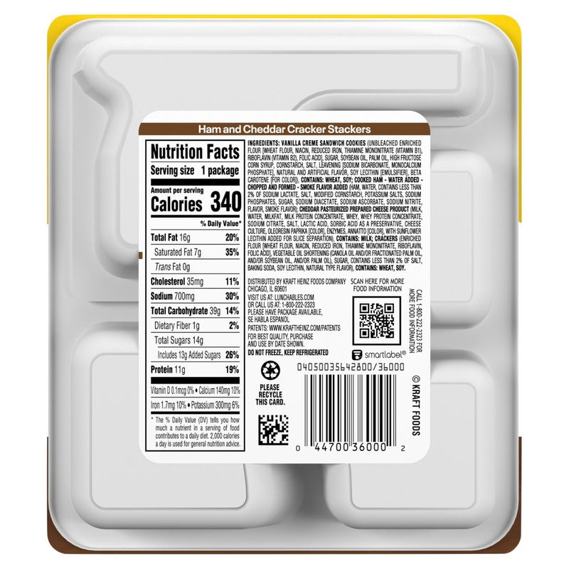 Lunchables Ham &amp; Cheddar with Vanilla Crème Cookies Lunch Combinations, 3.5 oz