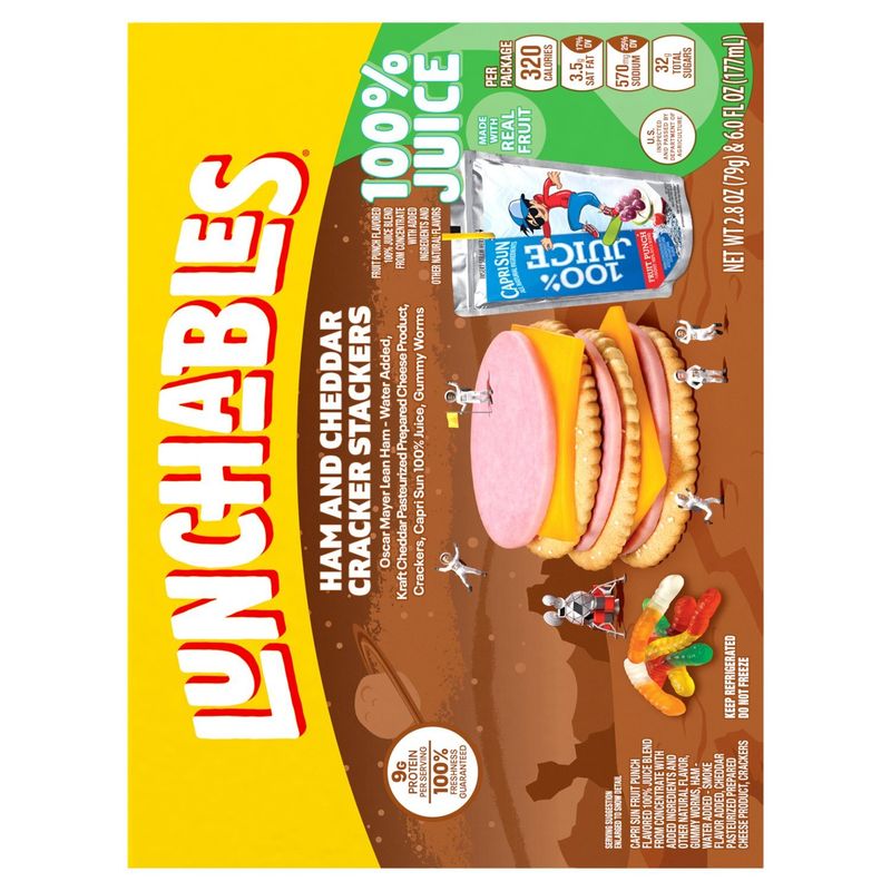 Lunchables Ham and Cheddar Cracker Stackers Fun Pack, 2.8 oz