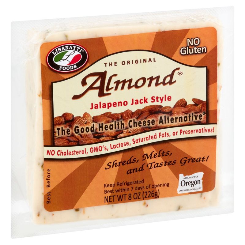 Lisanatti Foods The Original Almond Jalapeno Jack Style Cheese Alternative, 8 oz