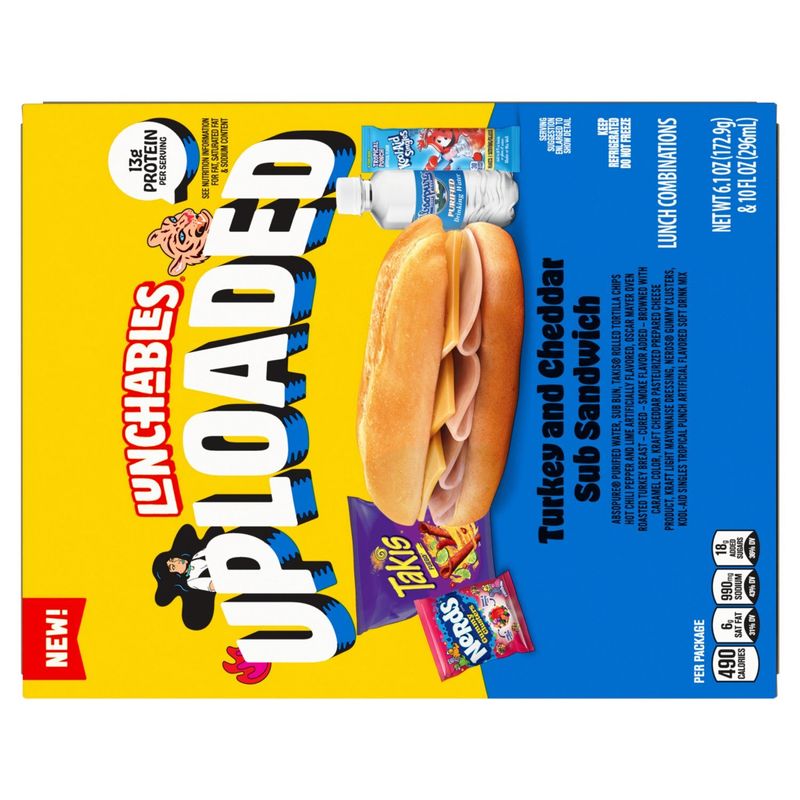 Lunchables Uploaded Turkey and Cheddar Sub Sandwich Lunch Combinations