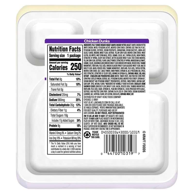 Lunchables Chicken Dunks with Chocolate Crème Cookies, 4.0 oz
