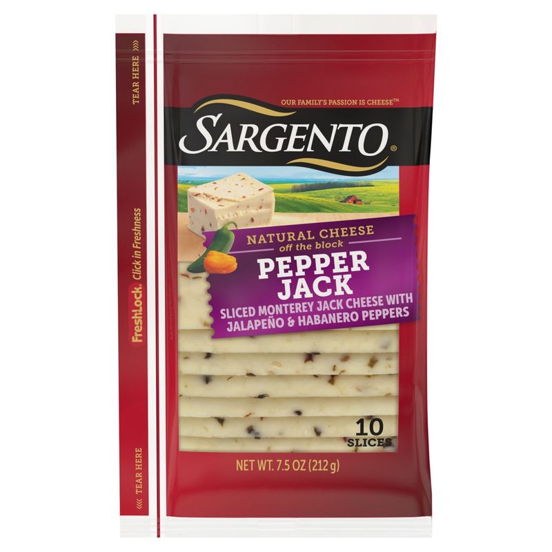 Sargento Sliced Pepper Jack Natural Cheese, 10 count, 7.5 oz