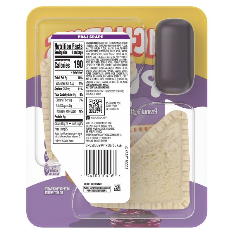 Lunchables PB&amp;J Peanut Butter Sandwich &amp; Grape Dip, 2.27 oz