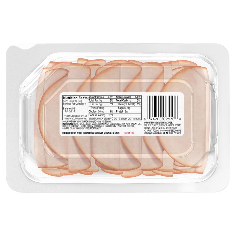 Oscar Mayer Low Sodium Deli Fresh Oven Roasted Turkey Breast, 8 oz