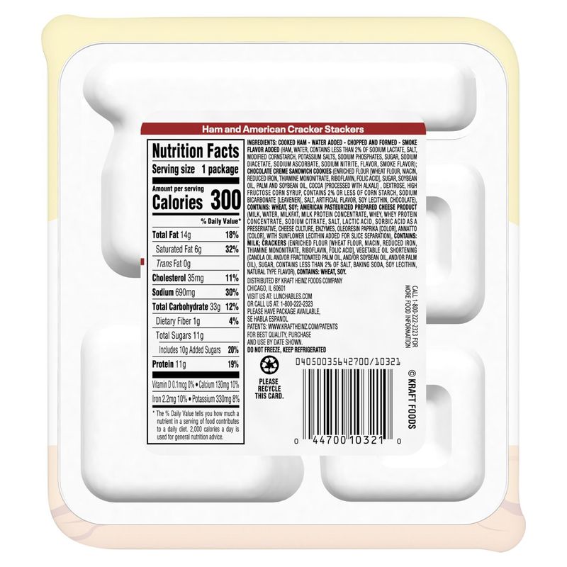Lunchables Ham &amp; American Cracker Stackers, 3.2 oz