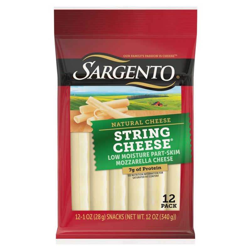 Sargento Smokehouse String Natural Cheese Snacks, 0.83 oz, 12 count