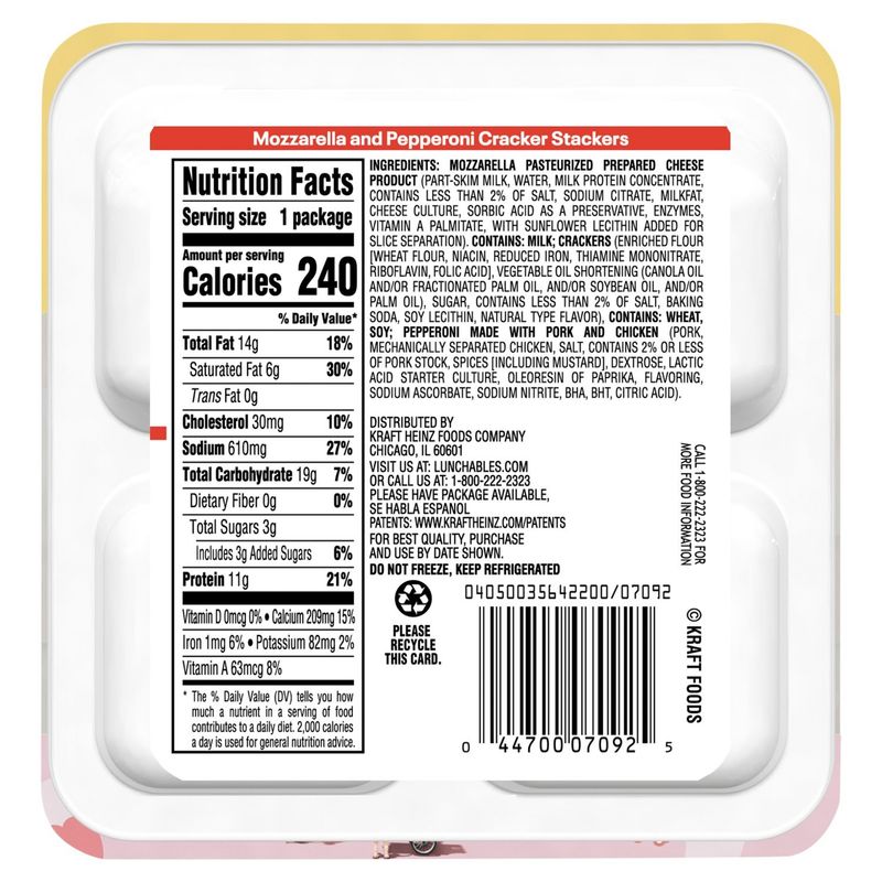 Lunchables Mozzarella and Pepperoni Cracker Stackers, 2.25 oz