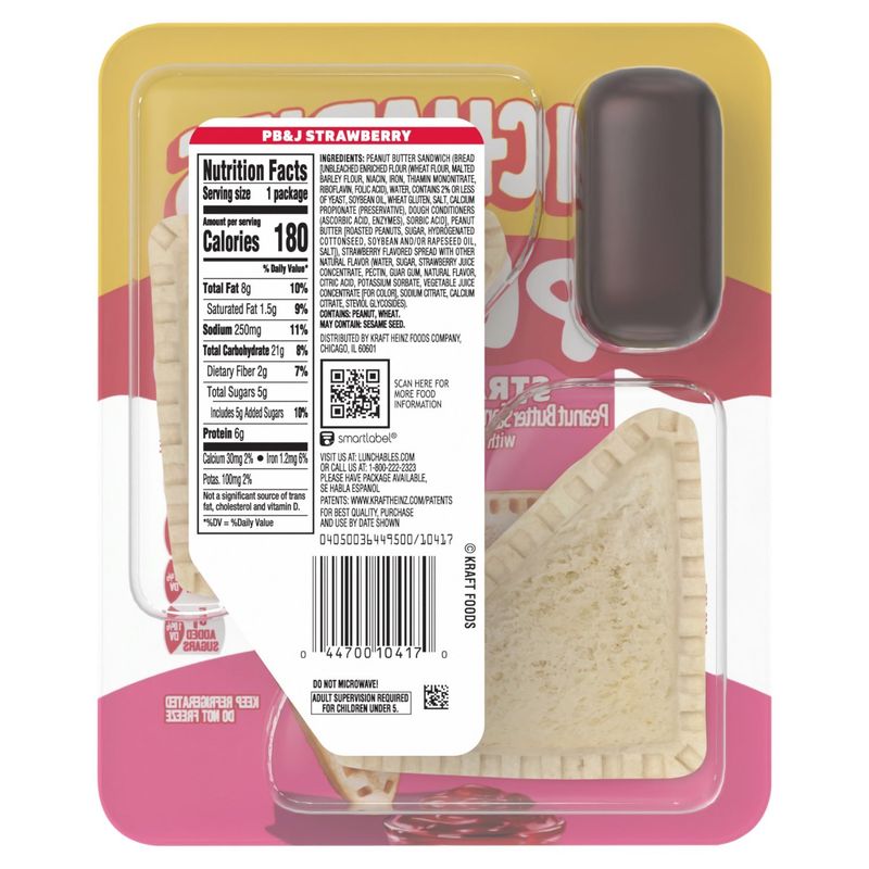 Lunchables PB&amp;J Peanut Butter Sandwich &amp; Strawberry Flavored Dip, 2.27 oz