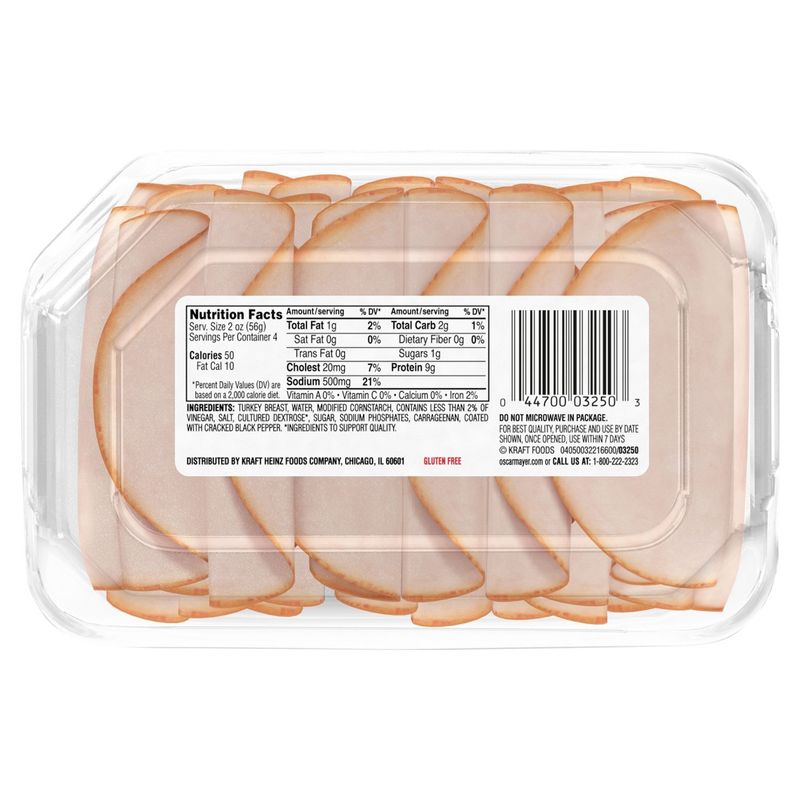 Oscar Mayer Deli Fresh Cracked Black Pepper Turkey Breast, 8 oz