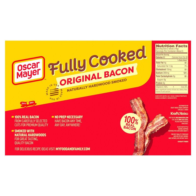 Oscar Mayer Fully Cooked Original Bacon, 2.52 oz