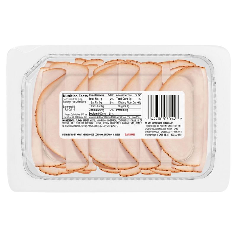 Oscar Mayer Deli Fresh Cracked Black Pepper Turkey Breast Family Pack, 16 oz