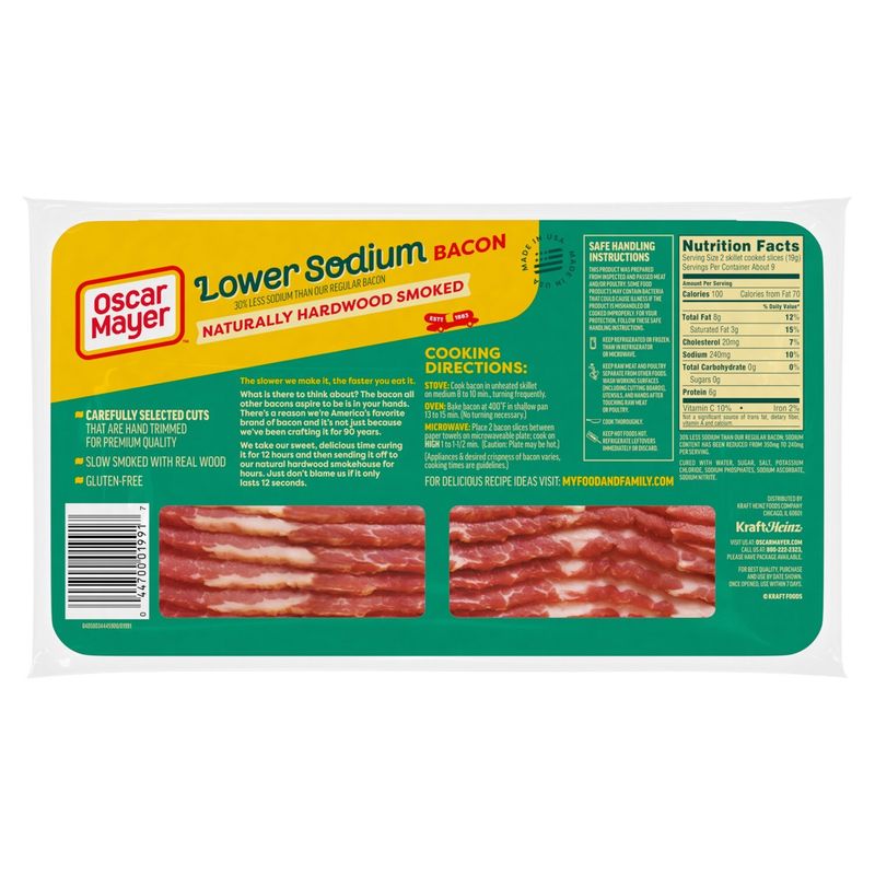 Oscar Mayer Lower Sodium Naturally Hardwood Smoked Bacon, 16 oz