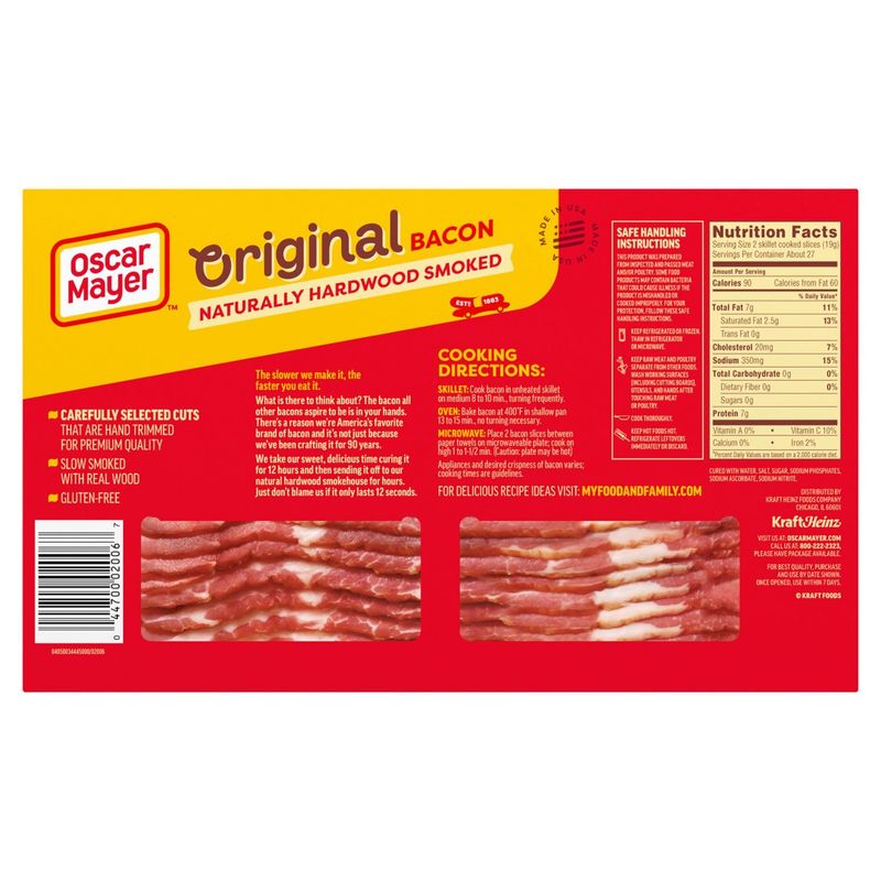 Oscar Mayer Naturally Hardwood Smoked Original Bacon, 16 oz, 3 count