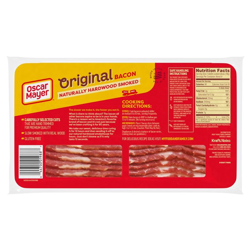 Oscar Mayer Original Naturally Hardwood Smoked Bacon, 16 oz