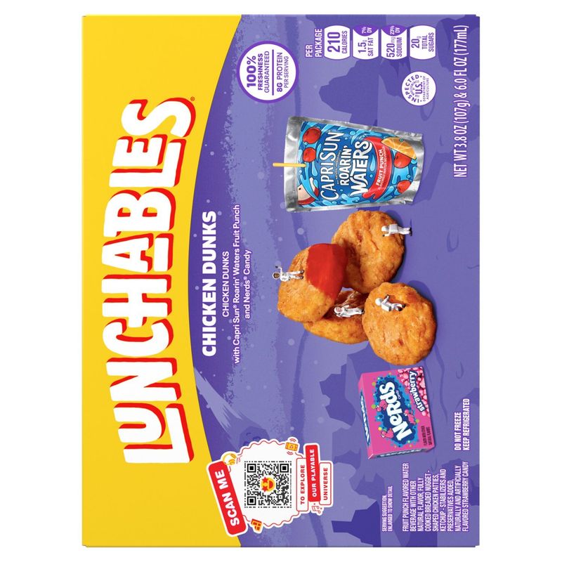 Lunchables Chicken Dunks with Capri Sun Fruit Punch &amp; Nerds Candy, 3.8 oz