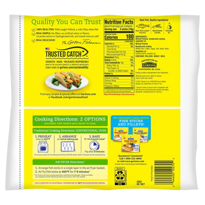 Gorton's Fish Sticks Value Pack, 44 count, 24.5 oz