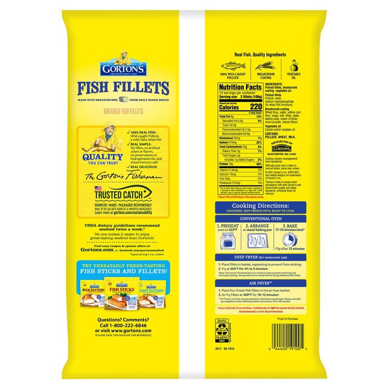 Gorton's Breaded Fish Fillets, 26 count, 50 oz