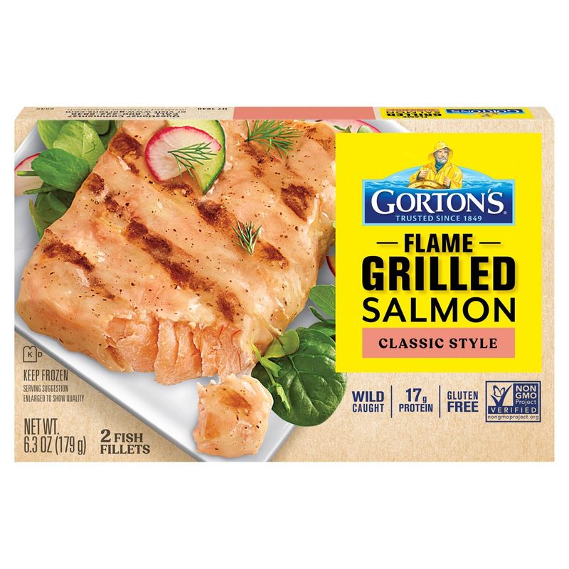Gorton's Classic Style Flame Grilled Salmon Fish Fillets, 2 count, 6.3 oz