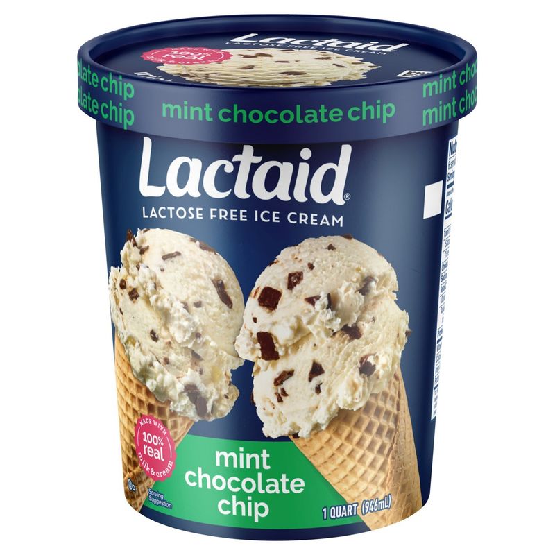 Lactaid Mint Chocolate Chip Lactose Free Ice Cream, 1 quart
